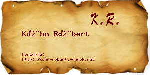 Kóhn Róbert névjegykártya